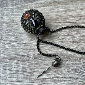 Metal Bottle Necklace With Stone Details